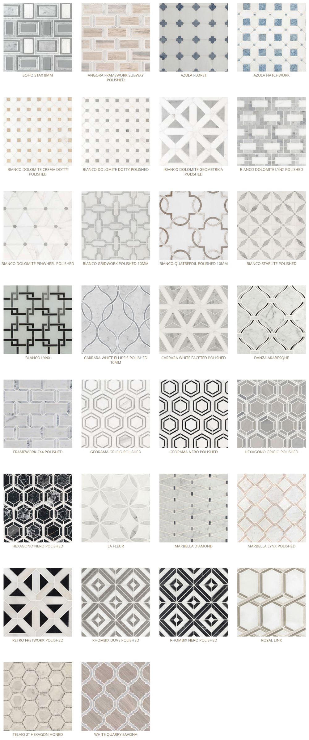 geometric pattern tiles wall tile backsplash options Baltimore, MD