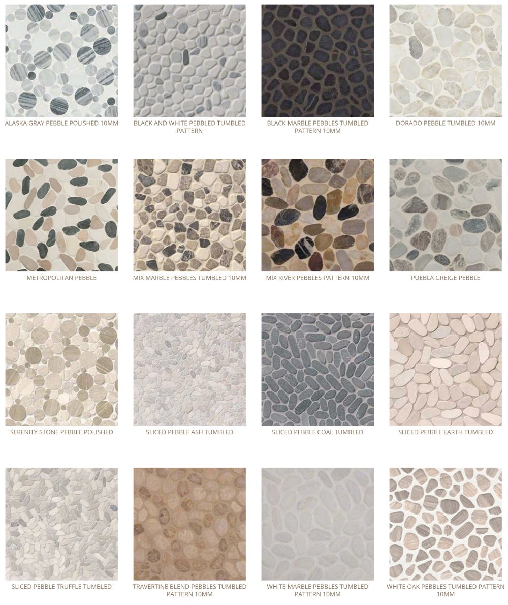 rio lago pebble tiles wall tile backsplash options Baltimore, MD