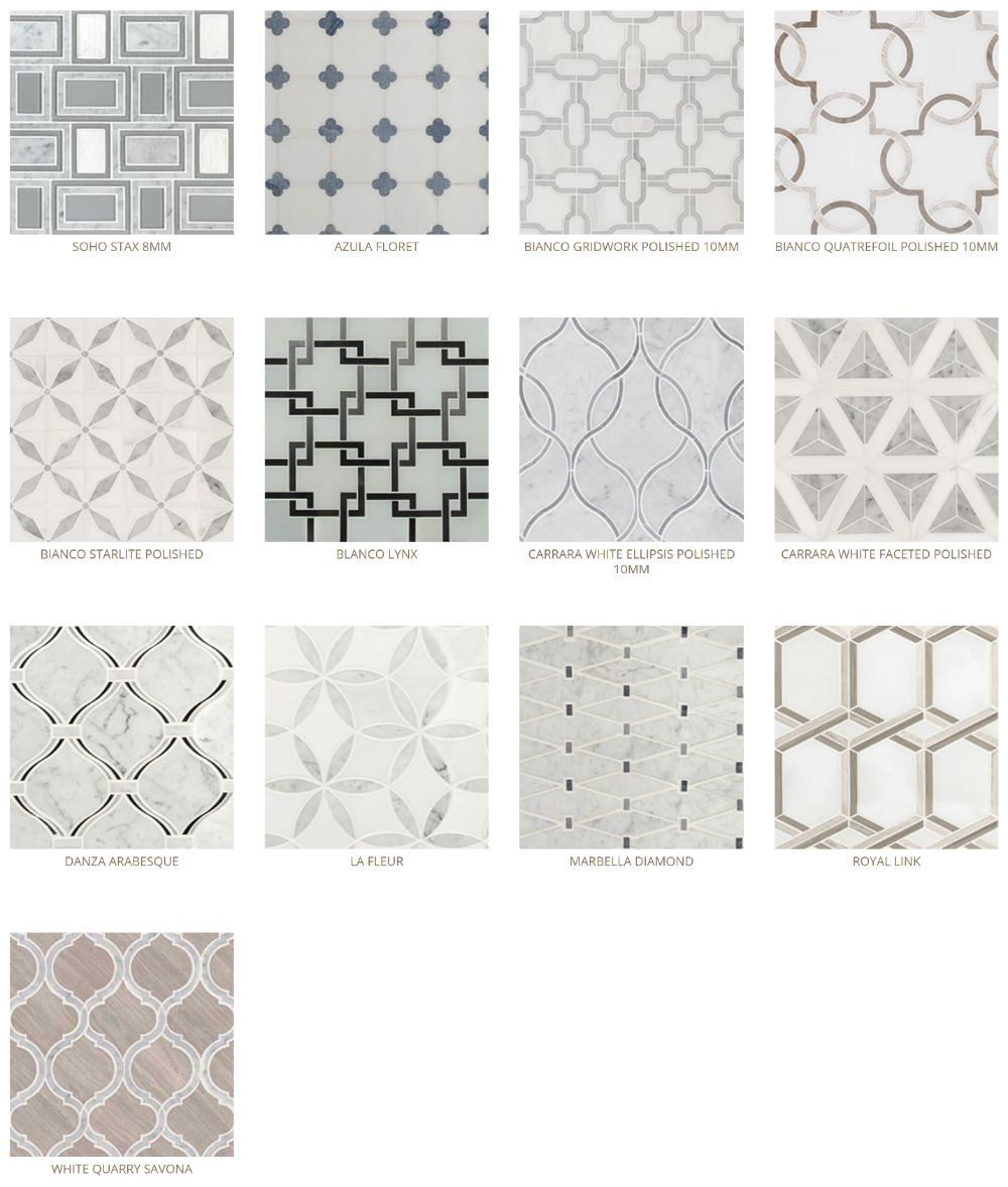 waterjet cut tiles wall tile backsplash options Baltimore, MD