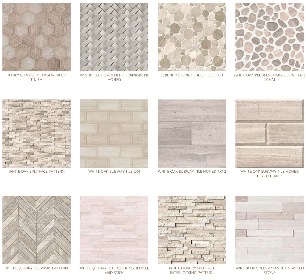 white oak tiles wall tile backsplash options Baltimore, MD